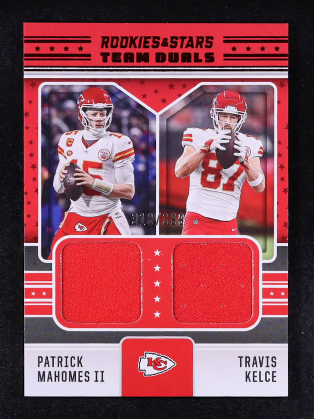 Patrick Mahomes II / Travis Kelce 2024 Rookies and Stars Team Dual Jerseys #14 #318/399 at PristineAuction.com Patrick Mahomes II / Travis Kelce 2024 Rookies and Stars Team Dual Jerseys #14 #318/399 at PristineAuction.com