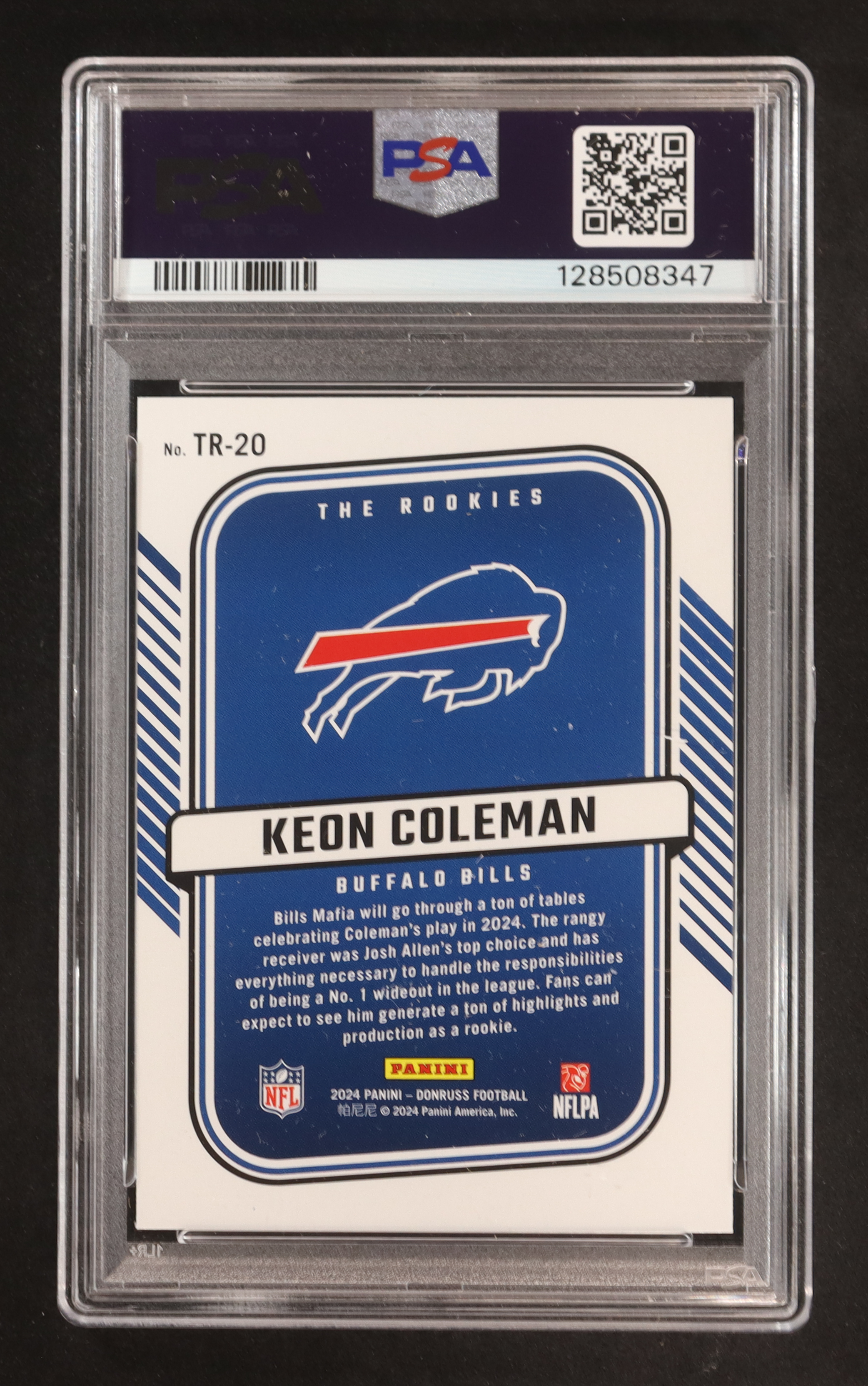 Keon Coleman 2024 Donruss The Rookies #20 RC (PSA 10) at PristineAuction.com Keon Coleman 2024 Donruss The Rookies #20 RC (PSA 10) at PristineAuction.com