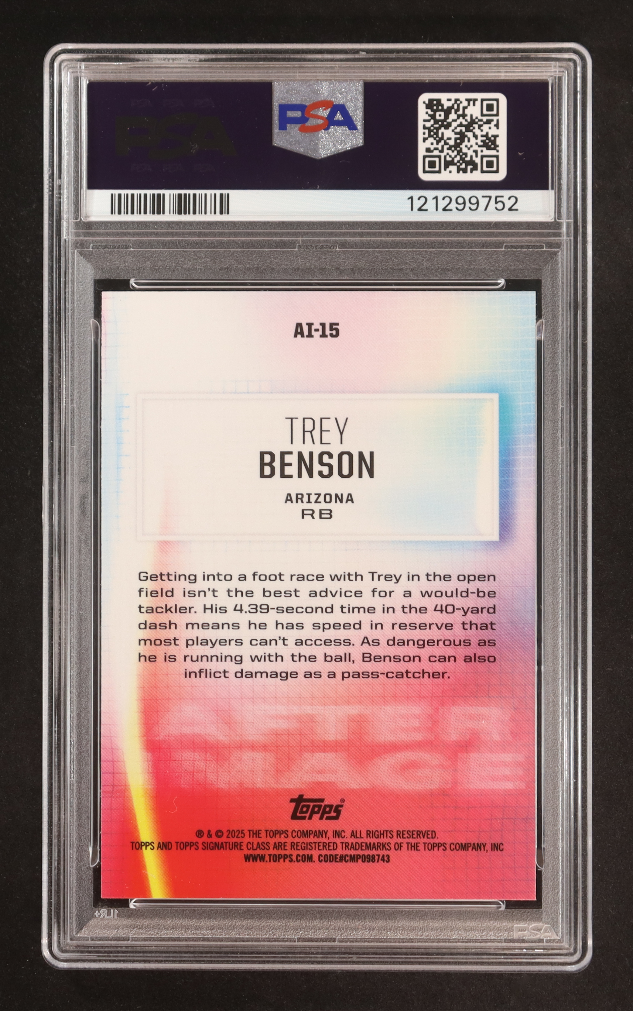 Trey Benson 2024 Topps Signature Class After Image #AI-15 RC (PSA 10) at PristineAuction.com Trey Benson 2024 Topps Signature Class After Image #AI-15 RC (PSA 10) at PristineAuction.com