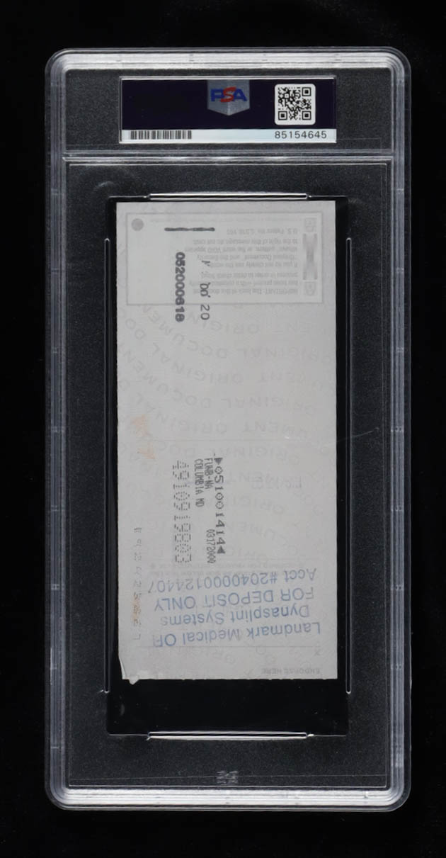 Johnny Unitas Signed 2000 Personal Check (PSA | Autograph Graded 9) at PristineAuction.com Johnny Unitas Signed 2000 Personal Check (PSA | Autograph Graded 9) at PristineAuction.com