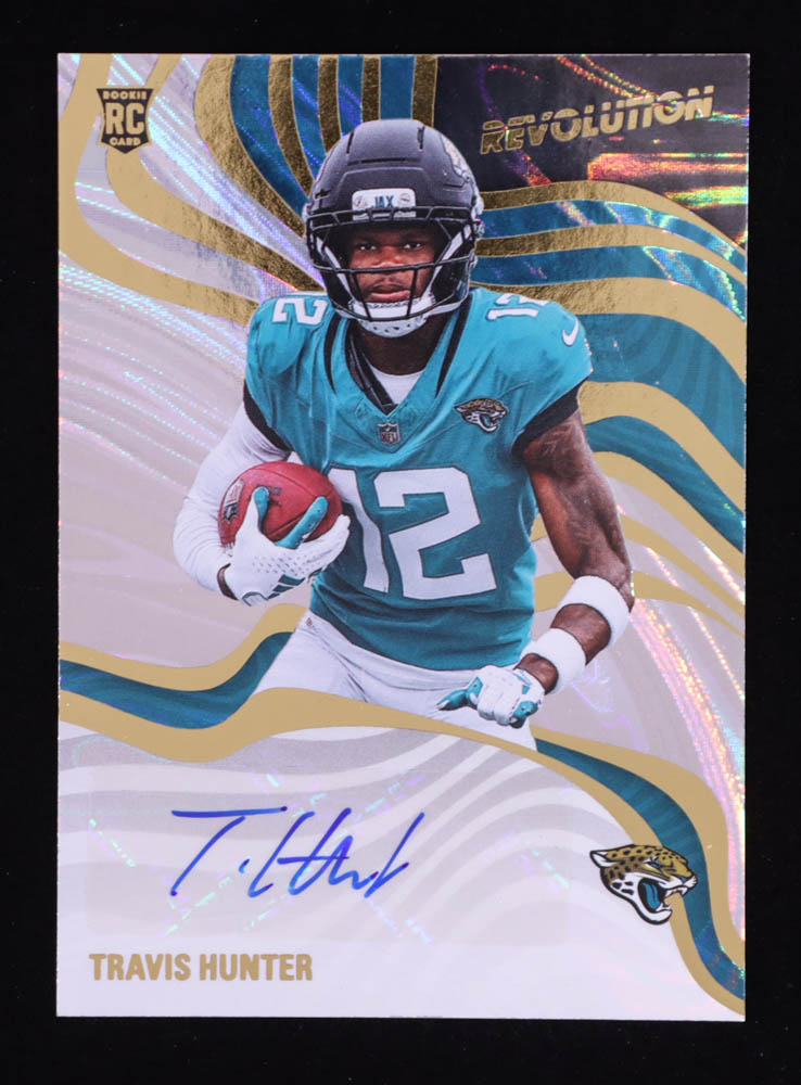 Travis Hunter 2025 Panini Revolution Revolution Signatures Swirl #1 RC at PristineAuction.com Travis Hunter 2025 Panini Revolution Revolution Signatures Swirl #1 RC at PristineAuction.com