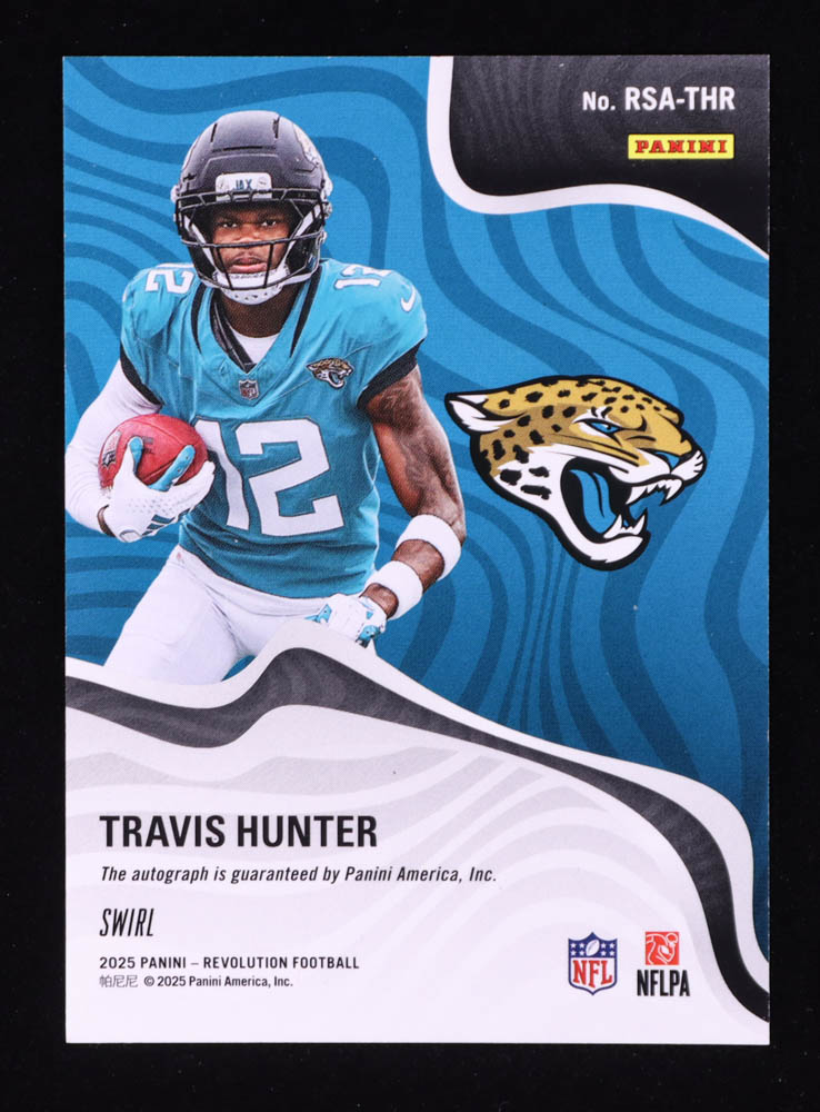 Travis Hunter 2025 Panini Revolution Revolution Signatures Swirl #1 RC at PristineAuction.com Travis Hunter 2025 Panini Revolution Revolution Signatures Swirl #1 RC at PristineAuction.com
