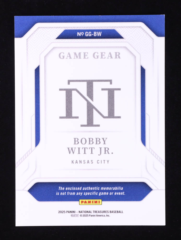 Bobby Witt Jr. 2025 Panini National Treasures Game Gear Swatches Emerald #13 #5/5 at PristineAuction.com Bobby Witt Jr. 2025 Panini National Treasures Game Gear Swatches Emerald #13 #5/5 at PristineAuction.com