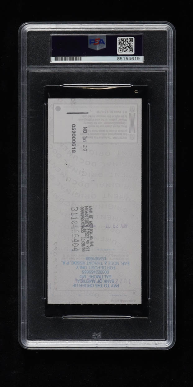 Johnny Unitas Signed 2000 Personal Check (PSA | Autograph Graded 9) at PristineAuction.com Johnny Unitas Signed 2000 Personal Check (PSA | Autograph Graded 9) at PristineAuction.com