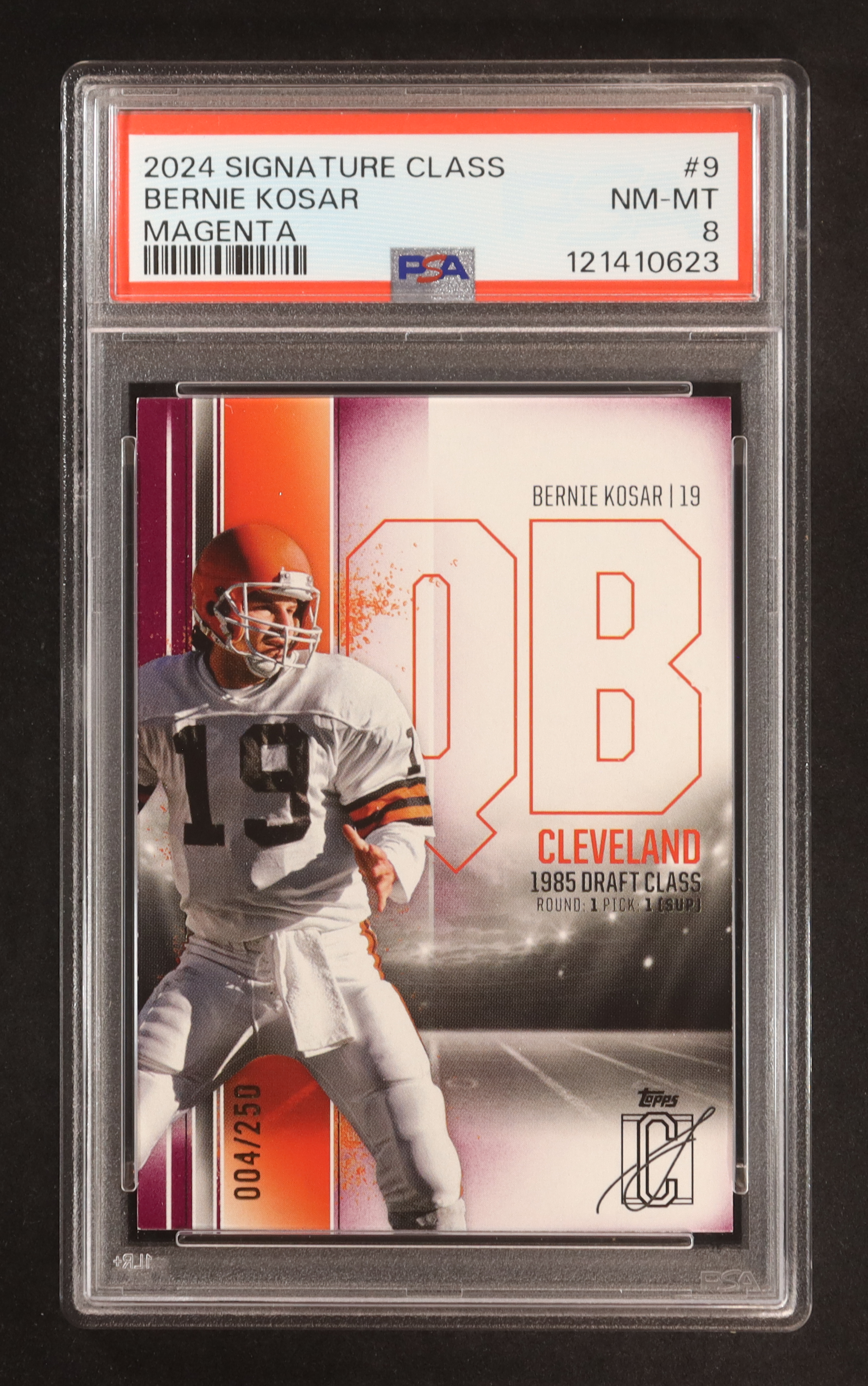 Bernie Kosar 2024 Topps Signature Class Magenta #9 #4/250 (PSA 8) at PristineAuction.com Bernie Kosar 2024 Topps Signature Class Magenta #9 #4/250 (PSA 8) at PristineAuction.com