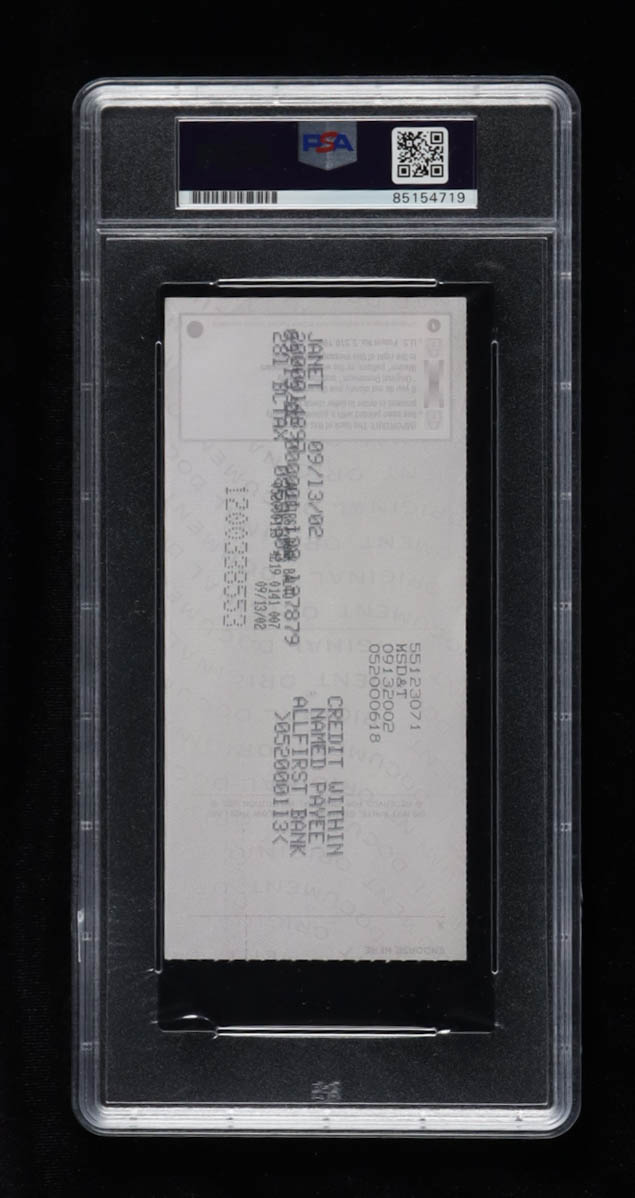 Johnny Unitas Signed 2000 Personal Check (PSA | Autograph Graded 9) at PristineAuction.com Johnny Unitas Signed 2000 Personal Check (PSA | Autograph Graded 9) at PristineAuction.com