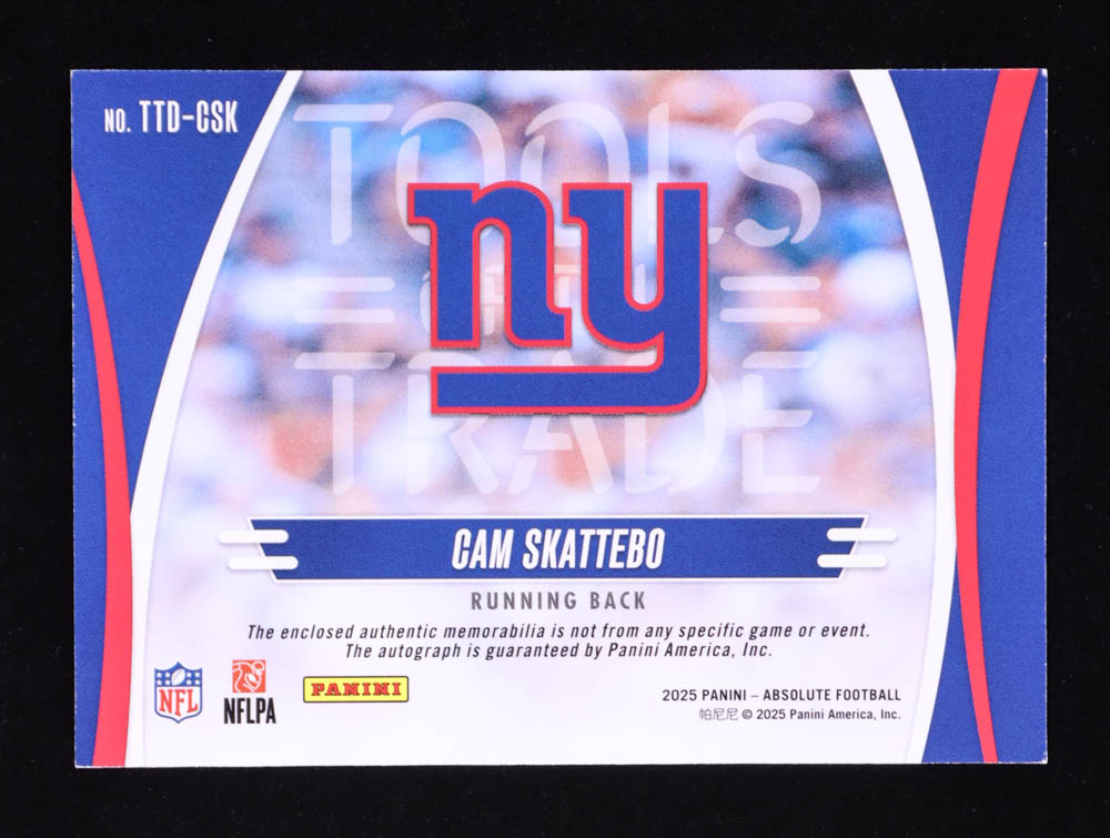 Cam Skattebo 2025 Absolute Tools of the Trade Double Autographs #26 RC #14/99 at PristineAuction.com Cam Skattebo 2025 Absolute Tools of the Trade Double Autographs #26 RC #14/99 at PristineAuction.com