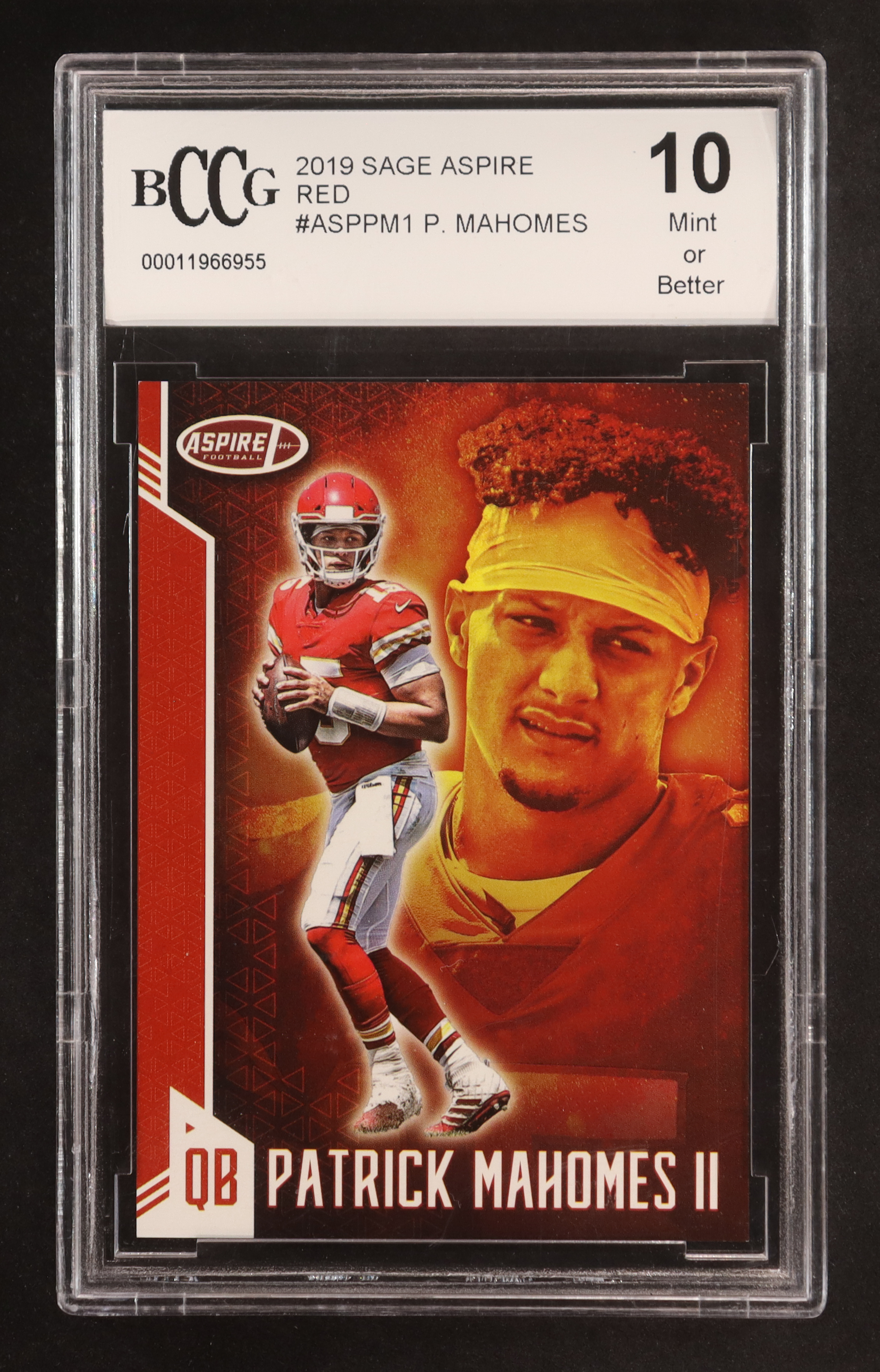 Patrick Mahomes 2019 SAGE Aspire Red #ASPPM1 (BCCG 10) at PristineAuction.com Patrick Mahomes 2019 SAGE Aspire Red #ASPPM1 (BCCG 10) at PristineAuction.com