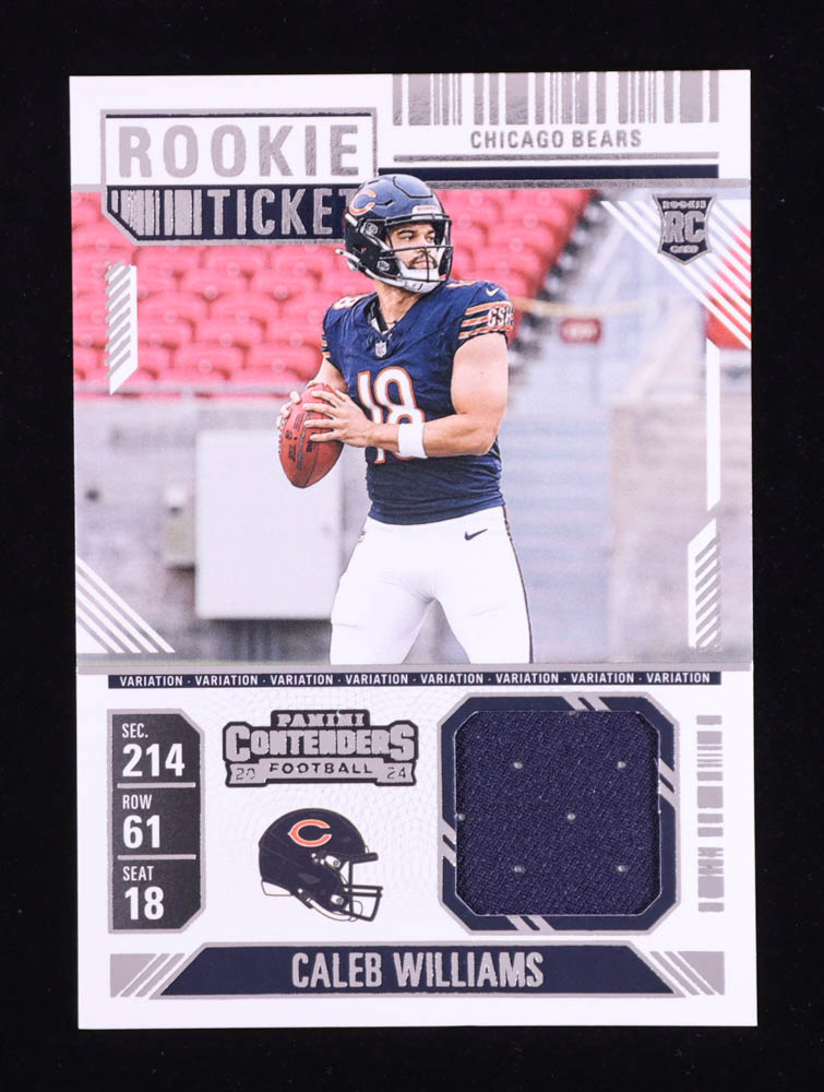 Caleb Williams 2024 Panini Contenders Rookie Ticket Swatches Variations #1 RC at PristineAuction.com Caleb Williams 2024 Panini Contenders Rookie Ticket Swatches Variations #1 RC at PristineAuction.com