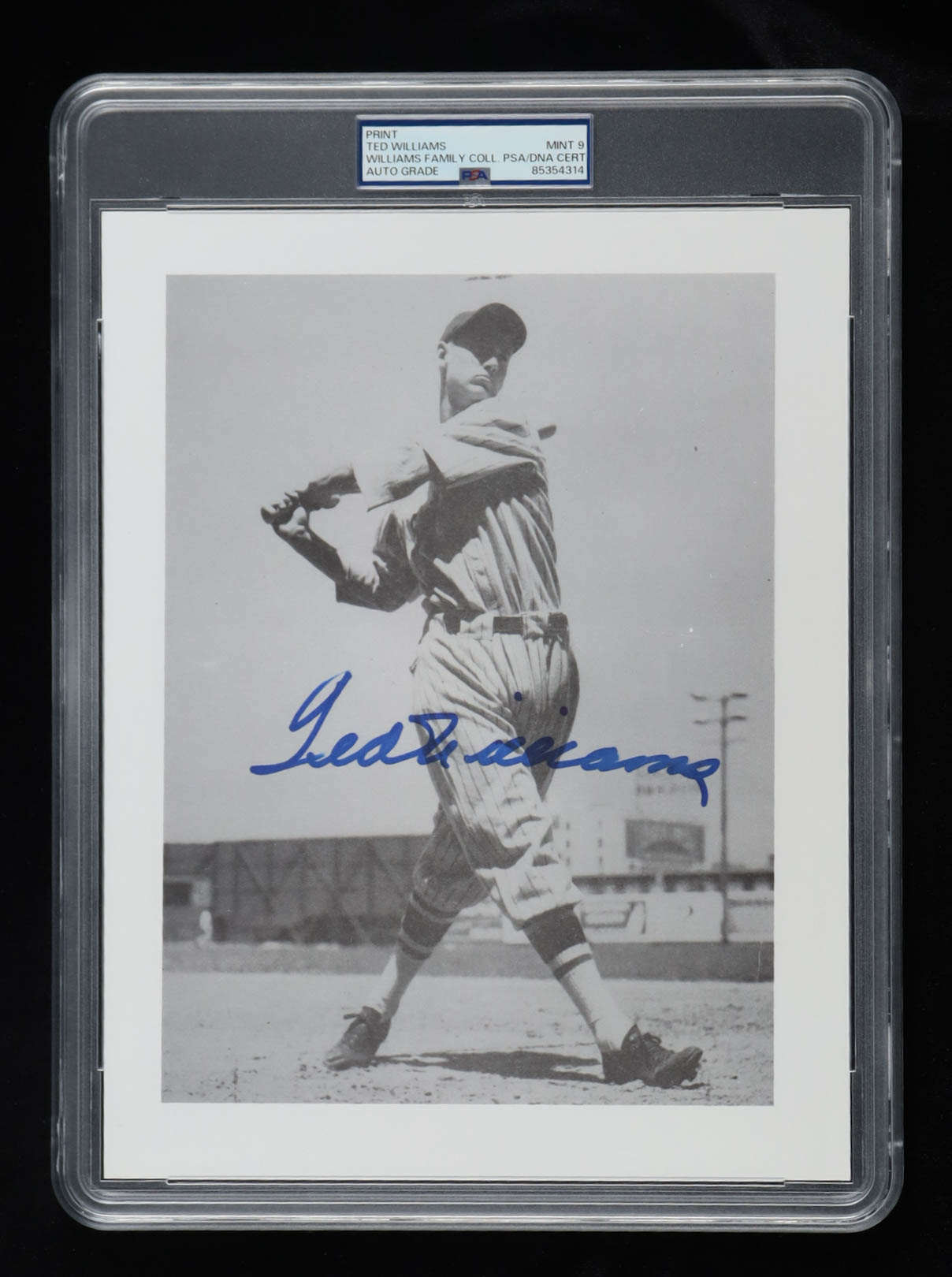 Ted Williams Signed 8.5x11 Photo Print (PSA | Autograph Graded PSA 9) at PristineAuction.com Ted Williams Signed 8.5x11 Photo Print (PSA | Autograph Graded PSA 9) at PristineAuction.com