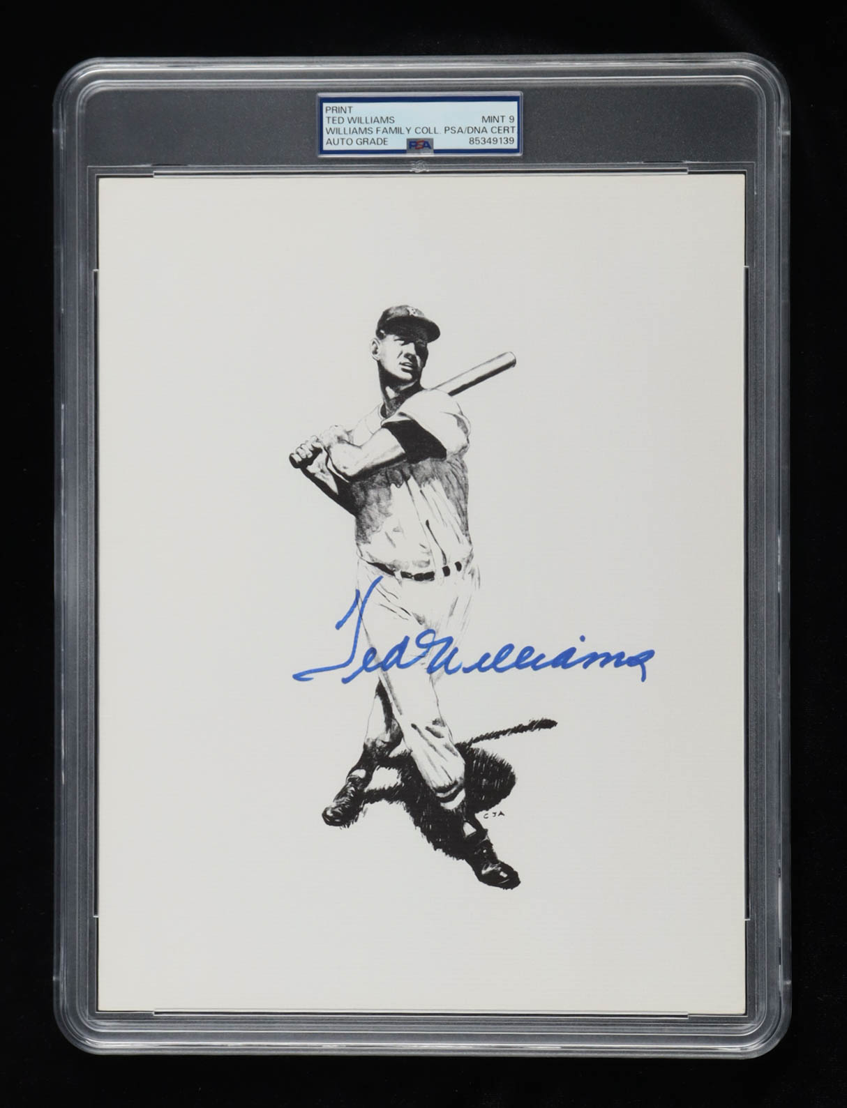 Ted Williams Signed 8.5x11 Art Print (PSA | Autograph Graded PSA 9) at PristineAuction.com Ted Williams Signed 8.5x11 Art Print (PSA | Autograph Graded PSA 9) at PristineAuction.com