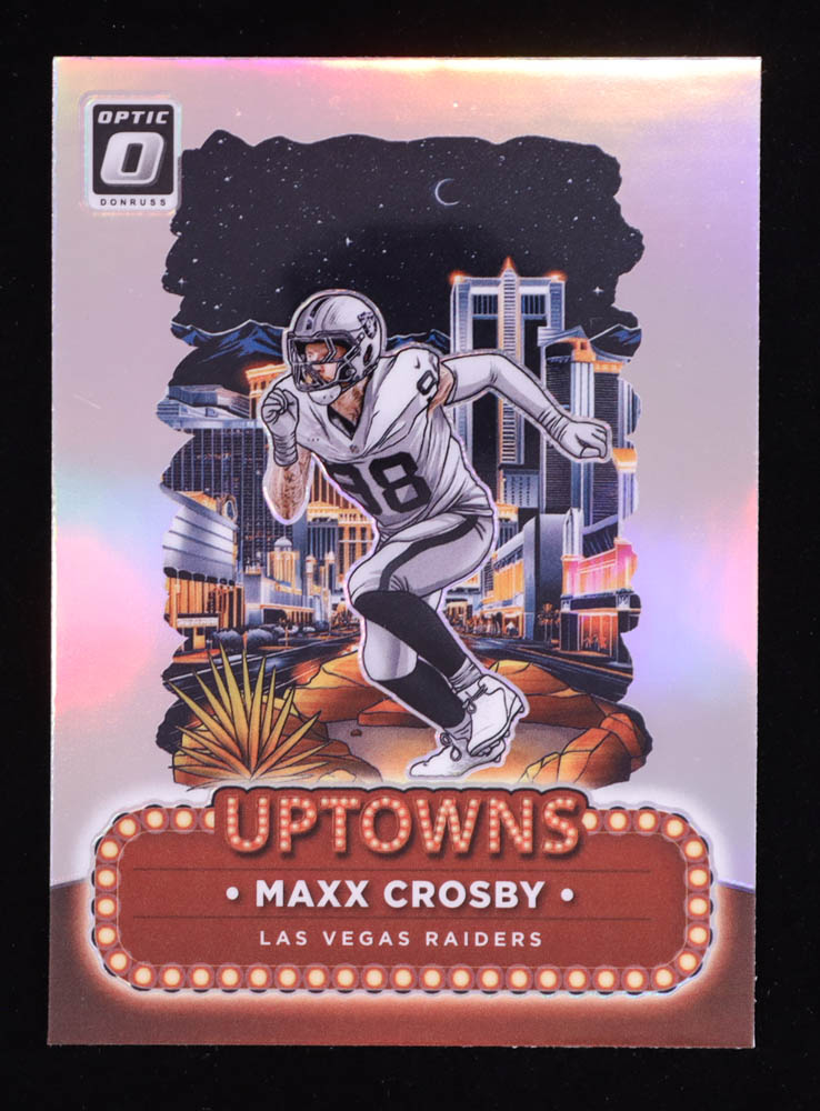 Maxx Crosby 2024 Donruss Optic Uptowns #22 at PristineAuction.com Maxx Crosby 2024 Donruss Optic Uptowns #22 at PristineAuction.com