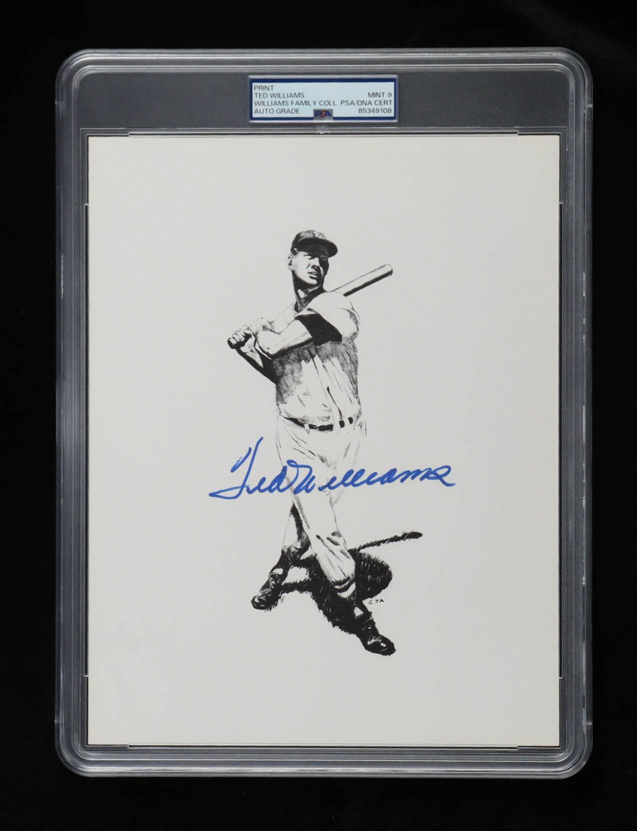 Ted Williams Signed 8.5x11 Art Print (PSA | Autograph Graded PSA 9) at PristineAuction.com Ted Williams Signed 8.5x11 Art Print (PSA | Autograph Graded PSA 9) at PristineAuction.com