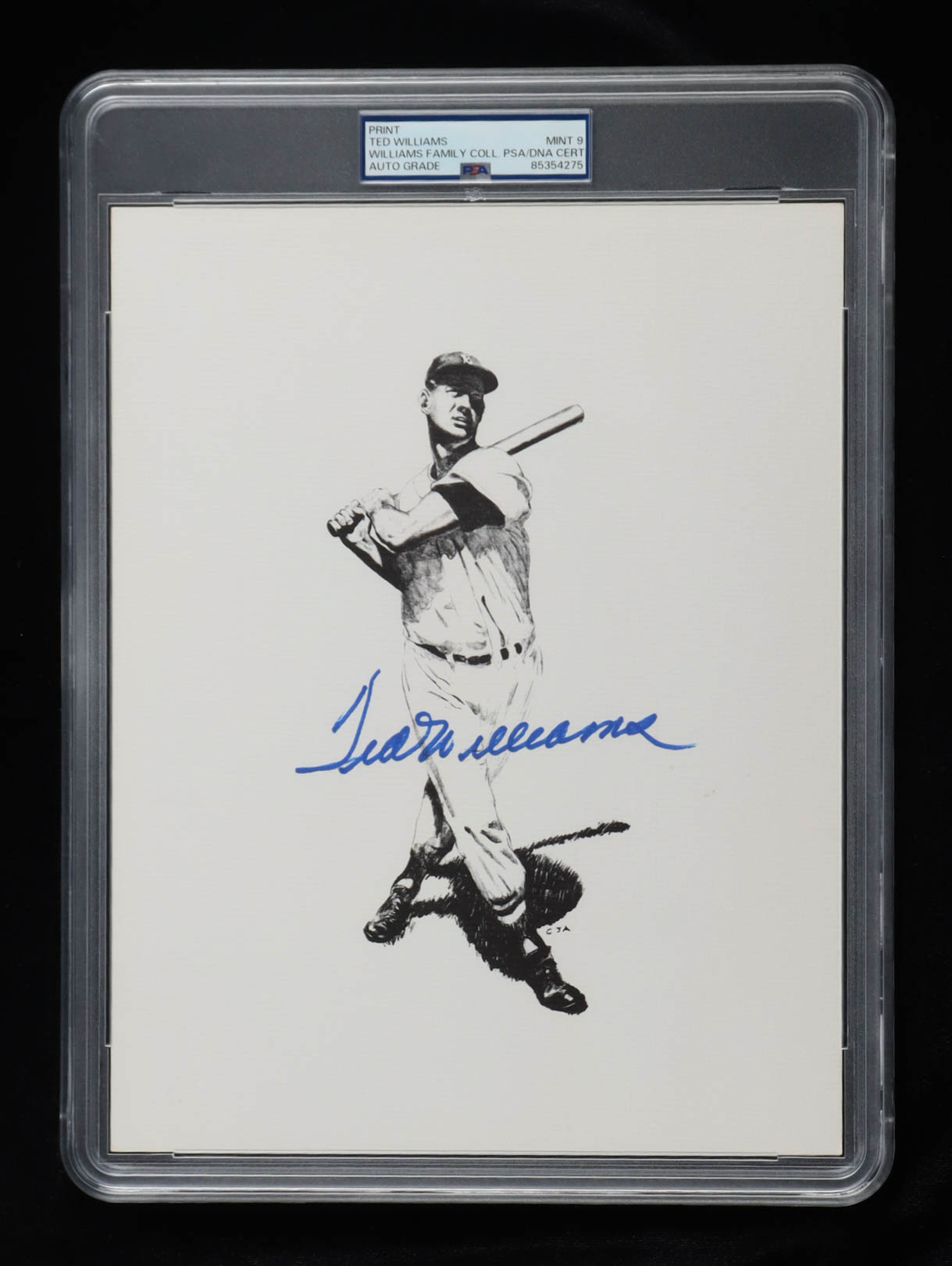 Ted Williams Signed 8.5x11 Art Print (PSA | Autograph Graded PSA 9) at PristineAuction.com Ted Williams Signed 8.5x11 Art Print (PSA | Autograph Graded PSA 9) at PristineAuction.com