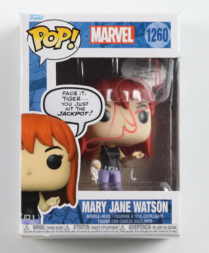 Kirsten Dunst Signed "Marvel" #1260 Mary Jane Watson Funko Pop! Vinyl Figure (ACOA) at PristineAuction.com Kirsten Dunst Signed "Marvel" #1260 Mary Jane Watson Funko Pop! Vinyl Figure (ACOA) at PristineAuction.com