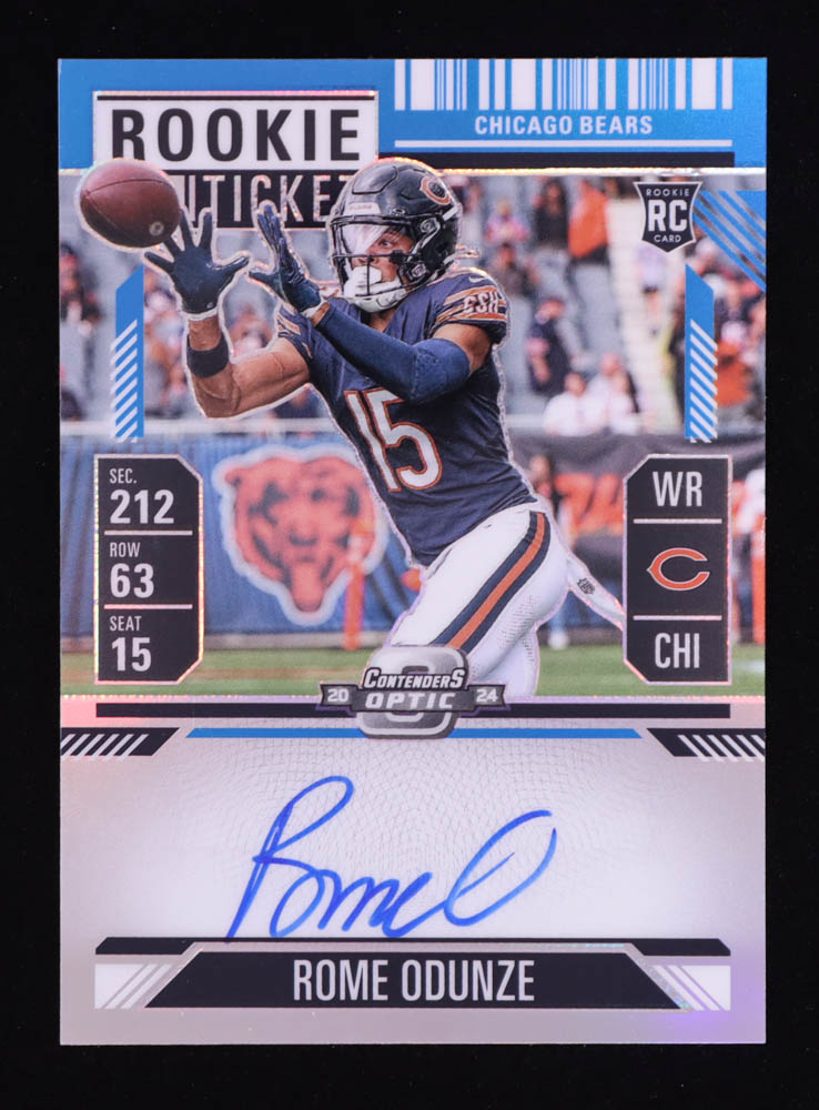 Rome Odunze 2024 Panini Contenders Optic Autographs Teal #104 RC #13/99