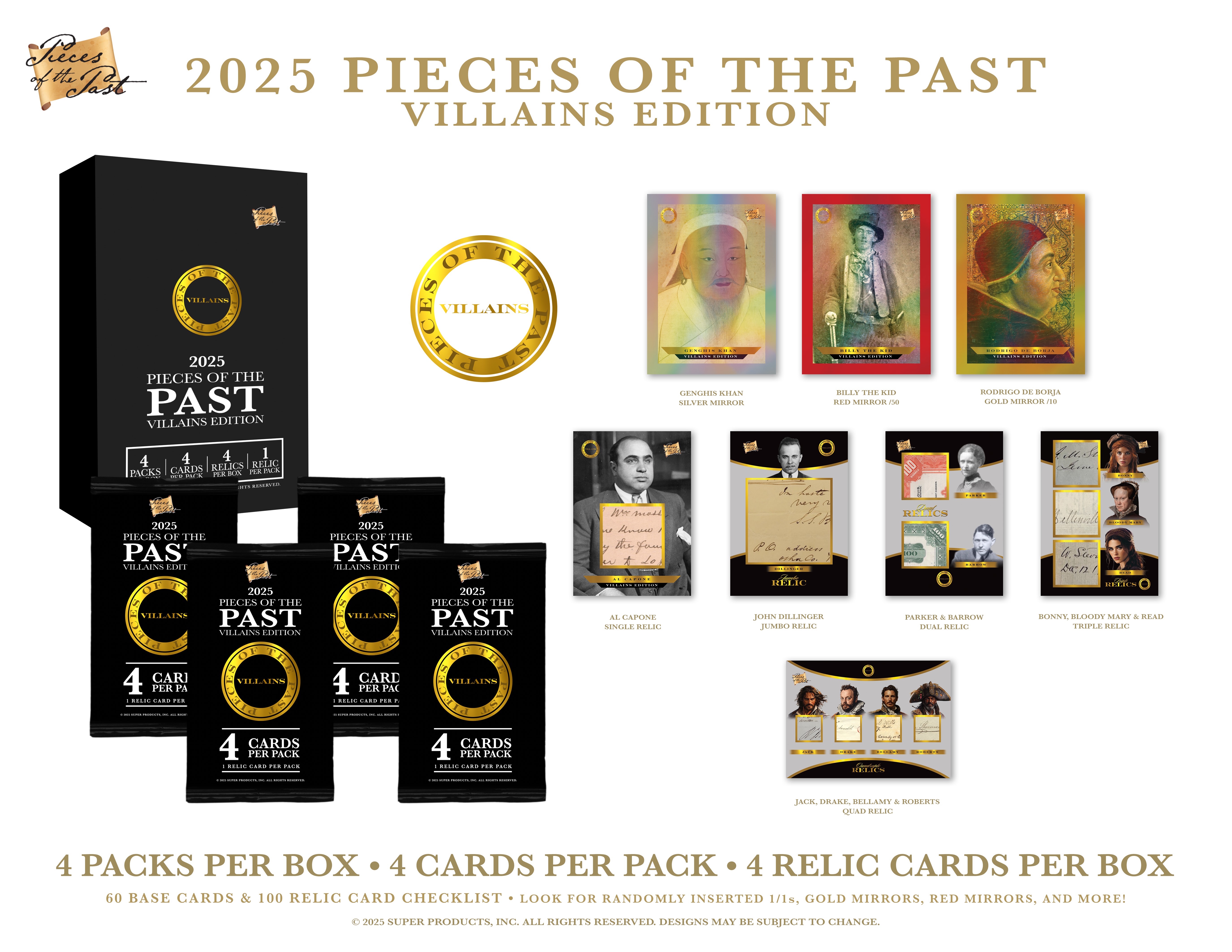 2025 Pieces of the Past Villains Edition - Capone, Billy the Kidd, Genghis Kahn, Dillinger, and MANY more! at PristineAuction.com 2025 Pieces of the Past Villains Edition - Capone, Billy the Kidd, Genghis Kahn, Dillinger, and MANY more! at PristineAuction.com