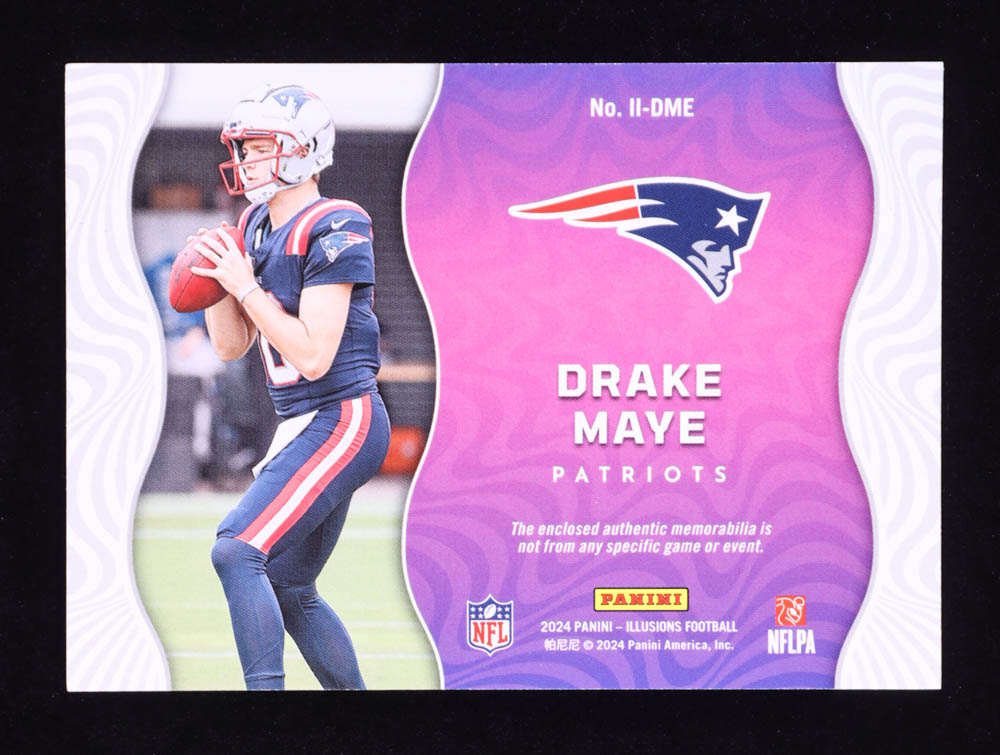 Drake Maye 2024 Panini Illusions Instant Impact Jerseys #2 RC at PristineAuction.com Drake Maye 2024 Panini Illusions Instant Impact Jerseys #2 RC at PristineAuction.com