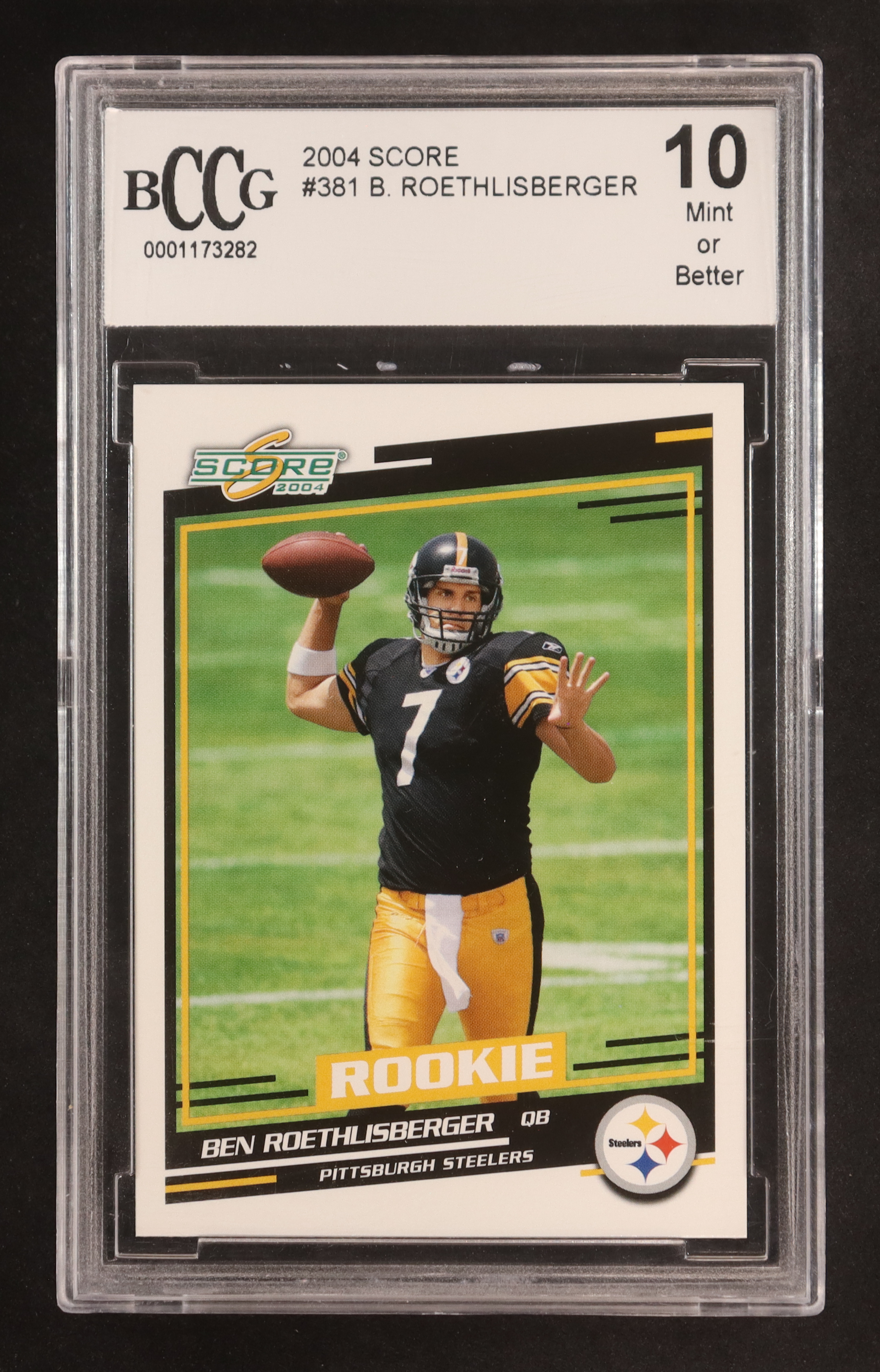 Ben Roethlisberger 2004 Score #381 RC (BCCG 10) at PristineAuction.com Ben Roethlisberger 2004 Score #381 RC (BCCG 10) at PristineAuction.com