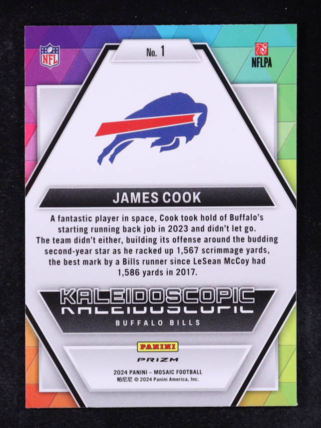 James Cook 2024 Panini Mosaic Kaleidoscopic #1 at PristineAuction.com James Cook 2024 Panini Mosaic Kaleidoscopic #1 at PristineAuction.com