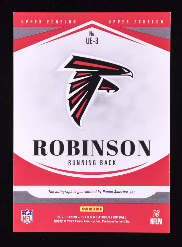 Bijan Robinson 2023 Panini Plates and Patches Rookie Upper Echelon Autographs #3 RC #148/149 at PristineAuction.com Bijan Robinson 2023 Panini Plates and Patches Rookie Upper Echelon Autographs #3 RC #148/149 at PristineAuction.com