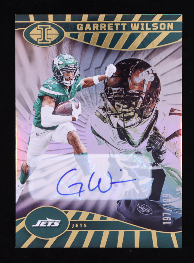 Garrett Wilson 2024 Panini Illusions Trophy Collection Signatures #69 #197/199 at PristineAuction.com Garrett Wilson 2024 Panini Illusions Trophy Collection Signatures #69 #197/199 at PristineAuction.com