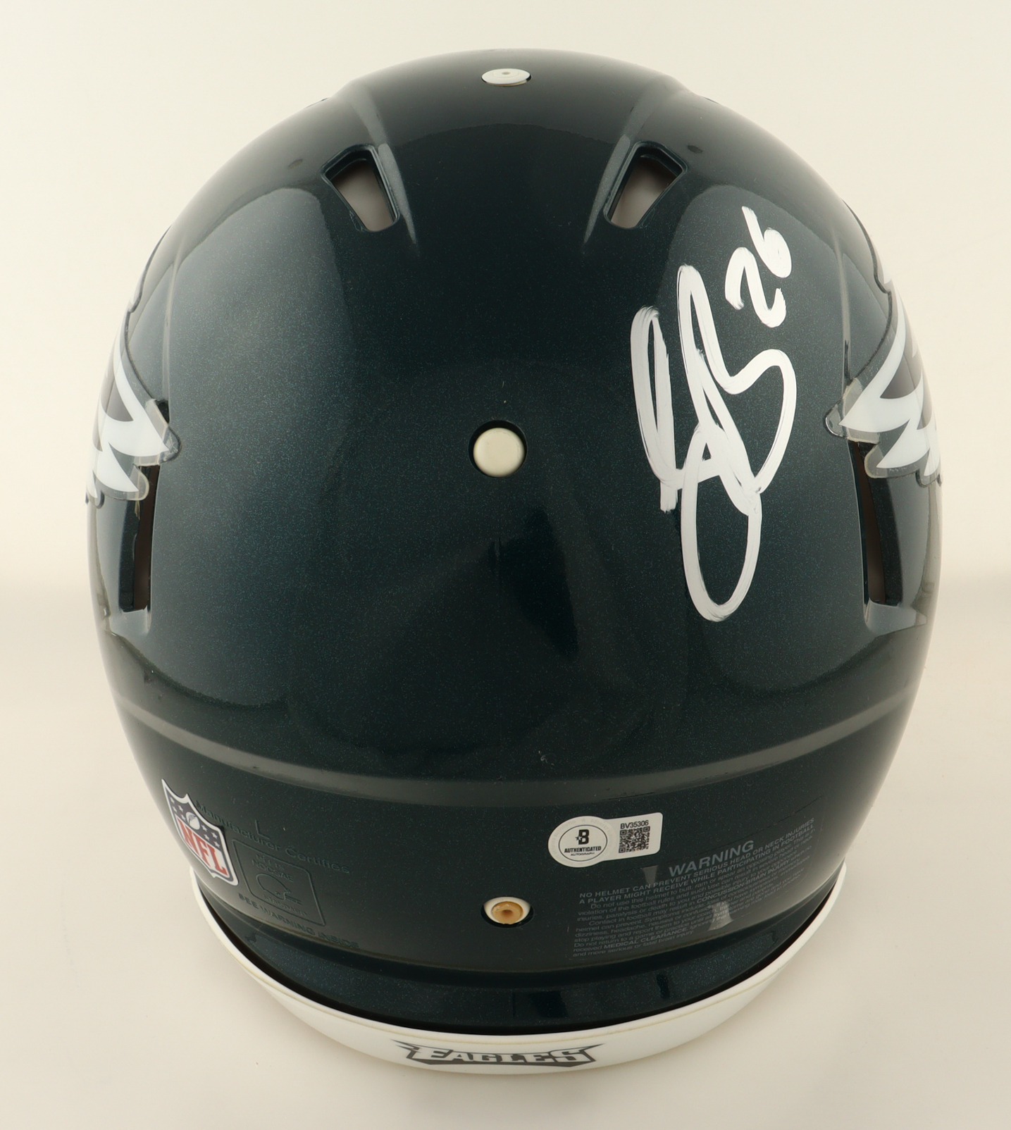 Saquon Barkley Signed Eagles Full-Size Authentic On-Field Speed Helmet (Beckett) at PristineAuction.com Saquon Barkley Signed Eagles Full-Size Authentic On-Field Speed Helmet (Beckett) at PristineAuction.com