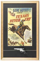 Gene Autry "Texans Never Cry" Custom Framed Movie Poster Print Display With Replica Prop Miniature Pistol at PristineAuction.com