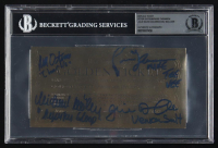 Willy Wonka & The Chocolate Factory Golden Ticket Cast-Signed by (4) with Peter Ostrum, Michael Bollner, Julie Dawn Cole & Paris Themmen with Character Inscriptions (BGS) at PristineAuction.com