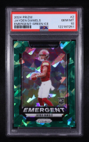 Jayden Daniels 2024 Panini Prizm Emergent Prizms Green Ice #2 RC (PSA 10) at PristineAuction.com