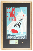 Disneyland "Space Mountain" Tomorrowland Custom Framed Poster Print Display With FedEx Ride Pin & Vintage Park Ticket Book at PristineAuction.com