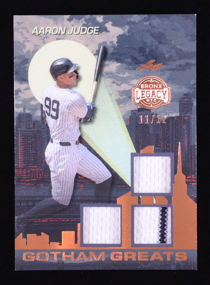 Aaron Judge 2025 Leaf A Bronx Legacy Gotham Greats Memorabilia Spectrum Bronze Holofoil #GG1 #11/12 at PristineAuction.com Aaron Judge 2025 Leaf A Bronx Legacy Gotham Greats Memorabilia Spectrum Bronze Holofoil #GG1 #11/12 at PristineAuction.com