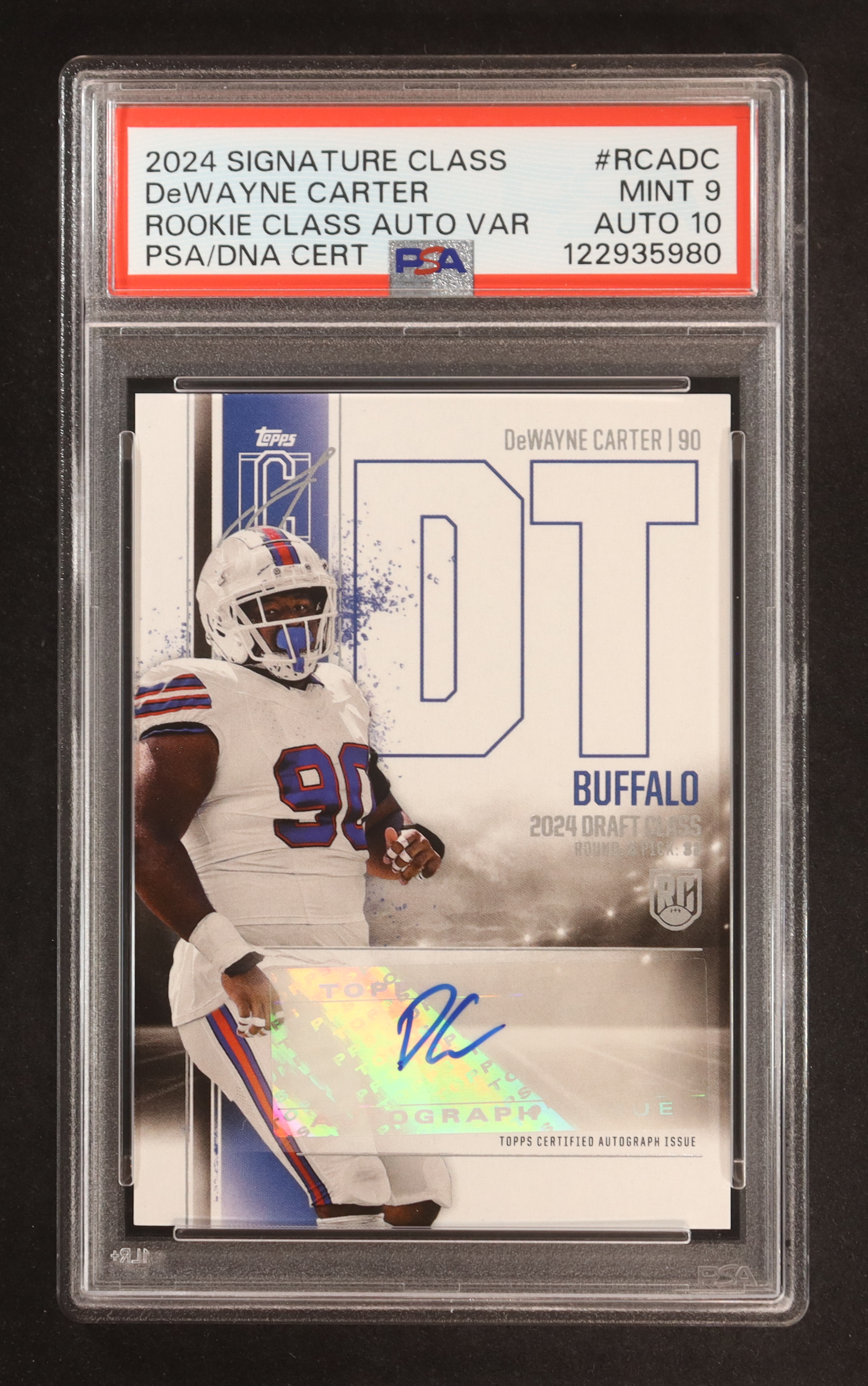 DeWayne Carter 2024 Topps Signature Class Rookie Autographs #RCA-DC CLASS I RC (PSA 9 | Autograph Graded PSA 10) at PristineAuction.com DeWayne Carter 2024 Topps Signature Class Rookie Autographs #RCA-DC CLASS I RC (PSA 9 | Autograph Graded PSA 10) at PristineAuction.com