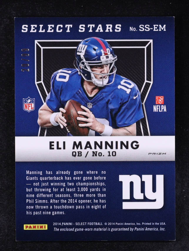 Eli Manning 2014 Select Stars Jerseys Prizm Fuchsia #SSEM #20/99 at PristineAuction.com Eli Manning 2014 Select Stars Jerseys Prizm Fuchsia #SSEM #20/99 at PristineAuction.com