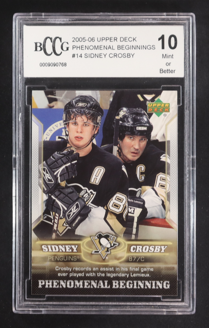 Sidney Crosby 2005-06 Upper Deck Phenomenal Beginnings #14 RC (BCCG 10) at PristineAuction.com Sidney Crosby 2005-06 Upper Deck Phenomenal Beginnings #14 RC (BCCG 10) at PristineAuction.com