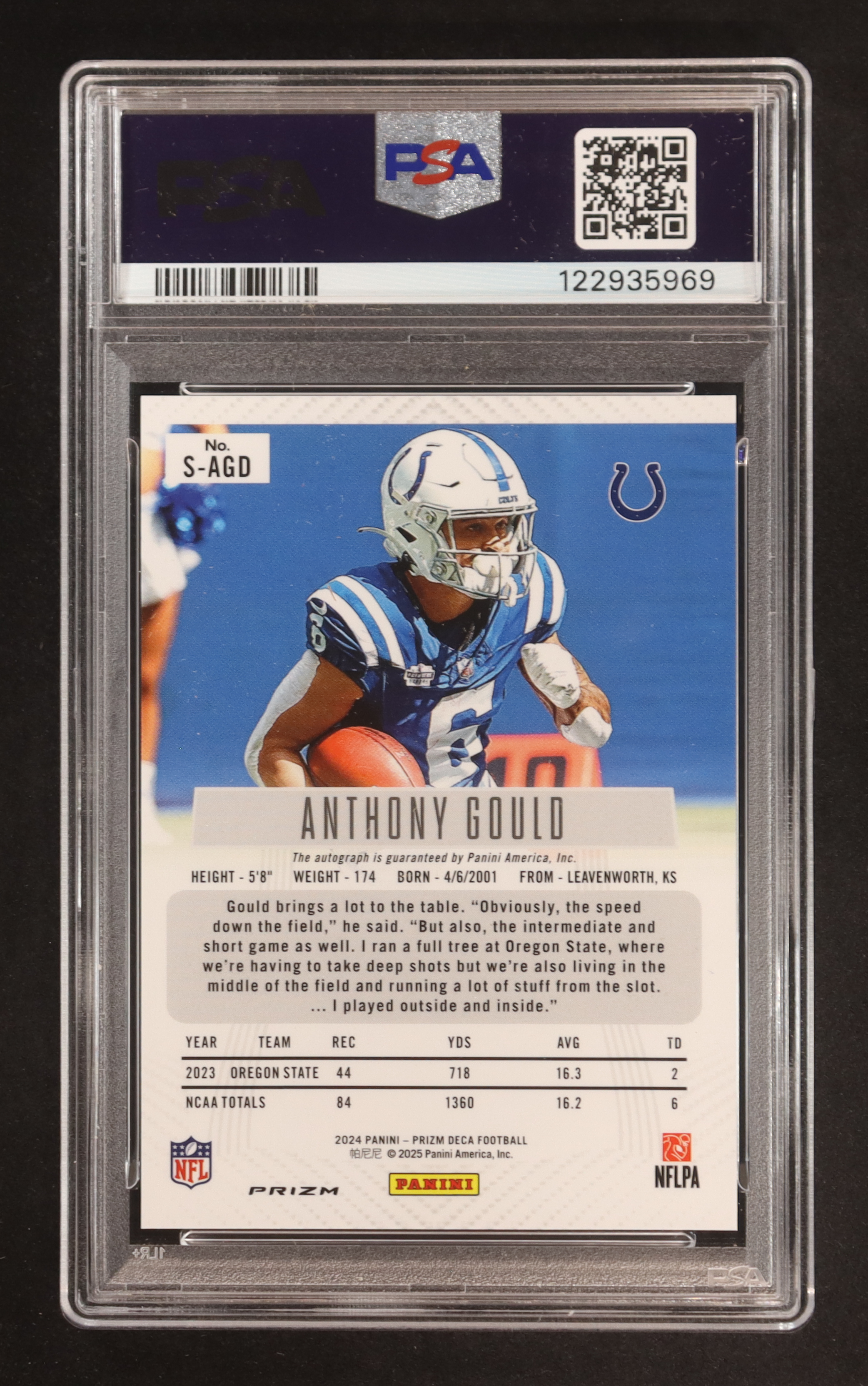 Anthony Gould 2024 Panini Prizm Deca Signatures Prizms Silver #77 RC (PSA 9 | Autograph Graded PSA 10) at PristineAuction.com Anthony Gould 2024 Panini Prizm Deca Signatures Prizms Silver #77 RC (PSA 9 | Autograph Graded PSA 10) at PristineAuction.com