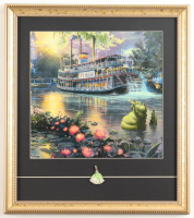 Thomas Kinkade " The Princess and the Frog" Custom Framed Print Display With Tiana Character Sparkle Pin at PristineAuction.com