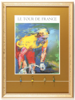 Leroy Neiman "Tour De France" Custom Framed Art Print With (4) Vintage Tour De France Pins at PristineAuction.com