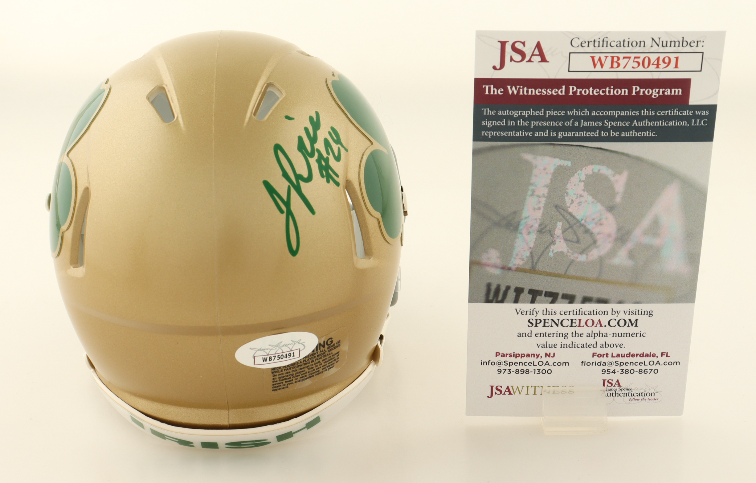 Jadarian Price Signed Notre Dame Fighting Irish Speed Mini Helmet (JSA) at PristineAuction.com Jadarian Price Signed Notre Dame Fighting Irish Speed Mini Helmet (JSA) at PristineAuction.com