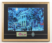 Disney's Haunted Mansion Custom Framed Art Print Display with Ticket Book & Mansion Ride Emblem at PristineAuction.com