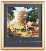 Thomas Kinkade "Winnie The Pooh" Custom Framed Print Display with (2) Character Pins at PristineAuction.com