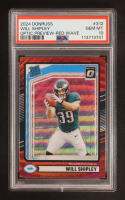 Will Shipley 2024 Donruss Optic Rated Rookies Preview Red Wave #312 RC (PSA 10) at PristineAuction.com