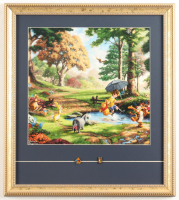 Thomas Kinkade "Winnie The Pooh" Custom Framed Print Display with (2) Character Pins at PristineAuction.com