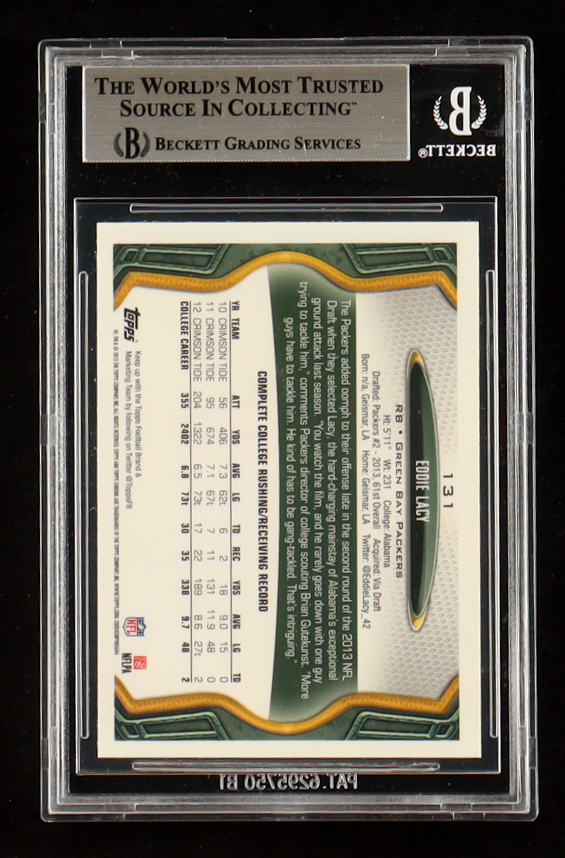 Eddie Lacy Signed 2013 Topps Chrome #131A RC (BGS) at PristineAuction.com Eddie Lacy Signed 2013 Topps Chrome #131A RC (BGS) at PristineAuction.com
