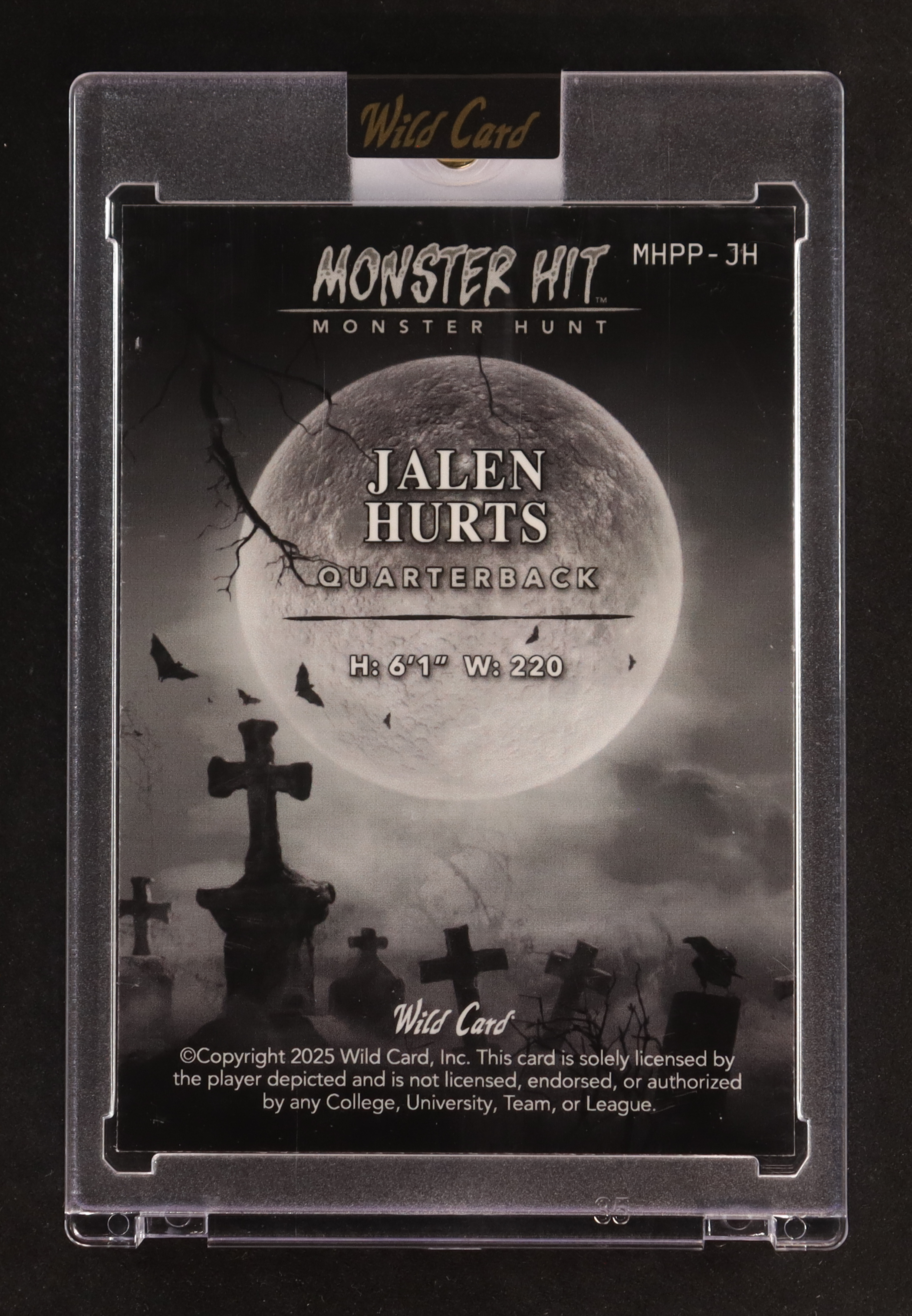 Jalen Hurts 2025 Wild Card Haunted Hits Monster Hunt #MHPP-JH #1/1 at PristineAuction.com Jalen Hurts 2025 Wild Card Haunted Hits Monster Hunt #MHPP-JH #1/1 at PristineAuction.com