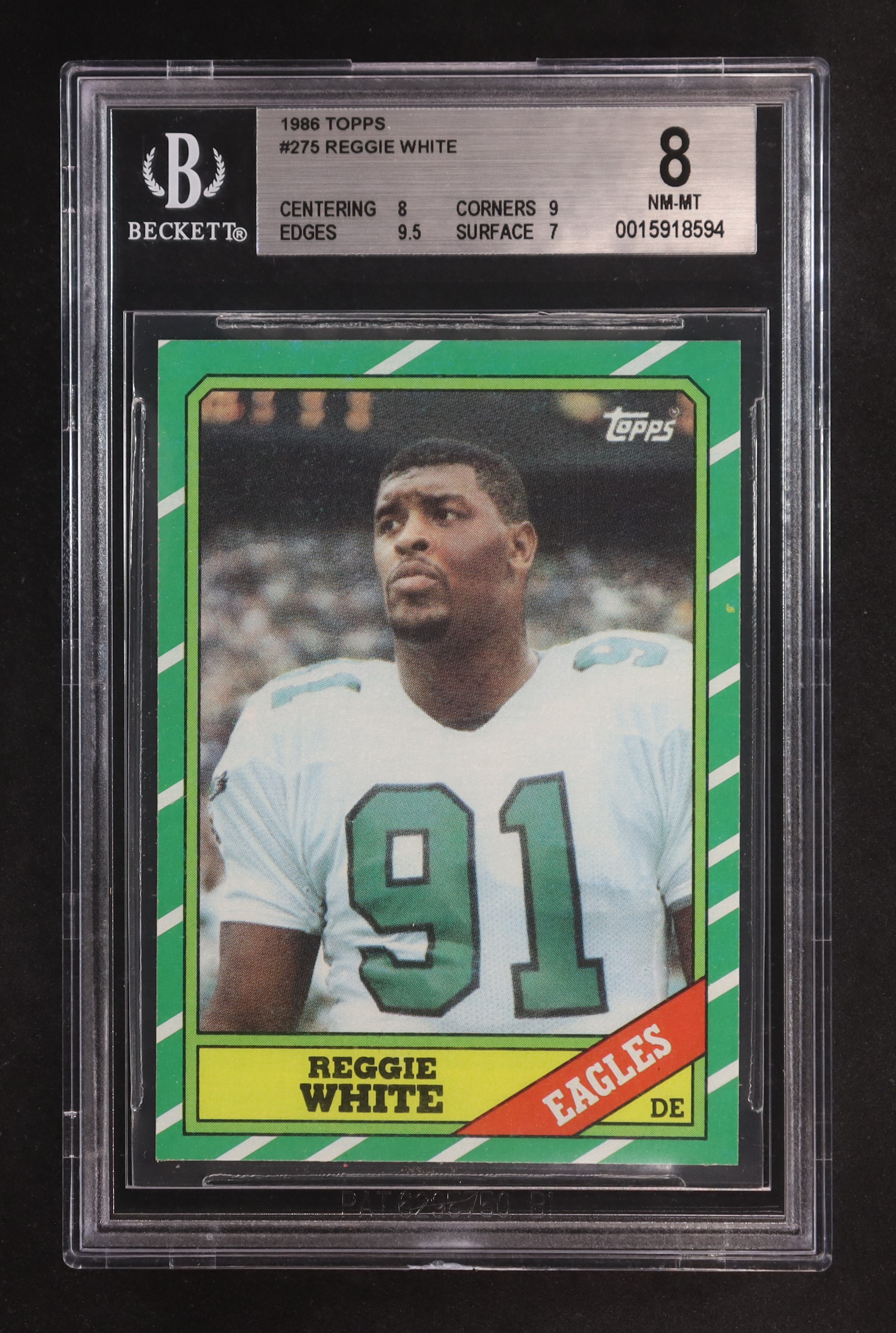 Reggie White 1986 Topps #275 RC (BGS 8) at PristineAuction.com Reggie White 1986 Topps #275 RC (BGS 8) at PristineAuction.com