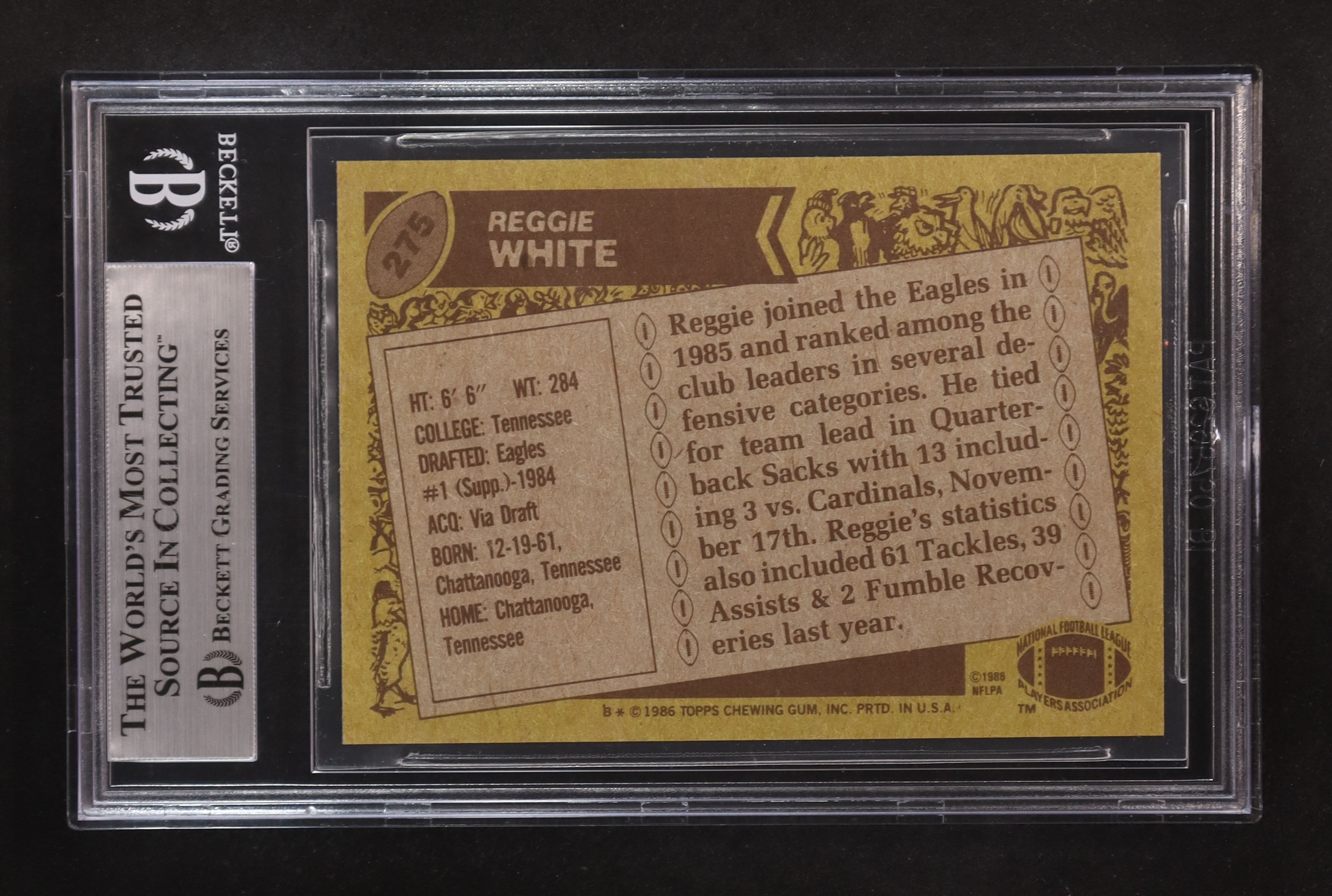 Reggie White 1986 Topps #275 RC (BGS 8) at PristineAuction.com Reggie White 1986 Topps #275 RC (BGS 8) at PristineAuction.com