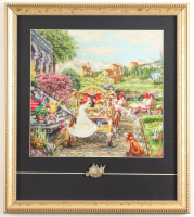 Thomas Kinkade "Cinderella" Custom Framed Print Display With 1950's Cinderella's Coach Pin at PristineAuction.com