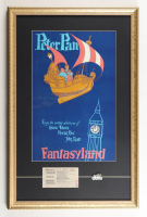 Disneyland "Peter Pan" Fantasyland Custom Framed Poster Print Display with Ride Ticket & Peter Pan Retired Pin at PristineAuction.com