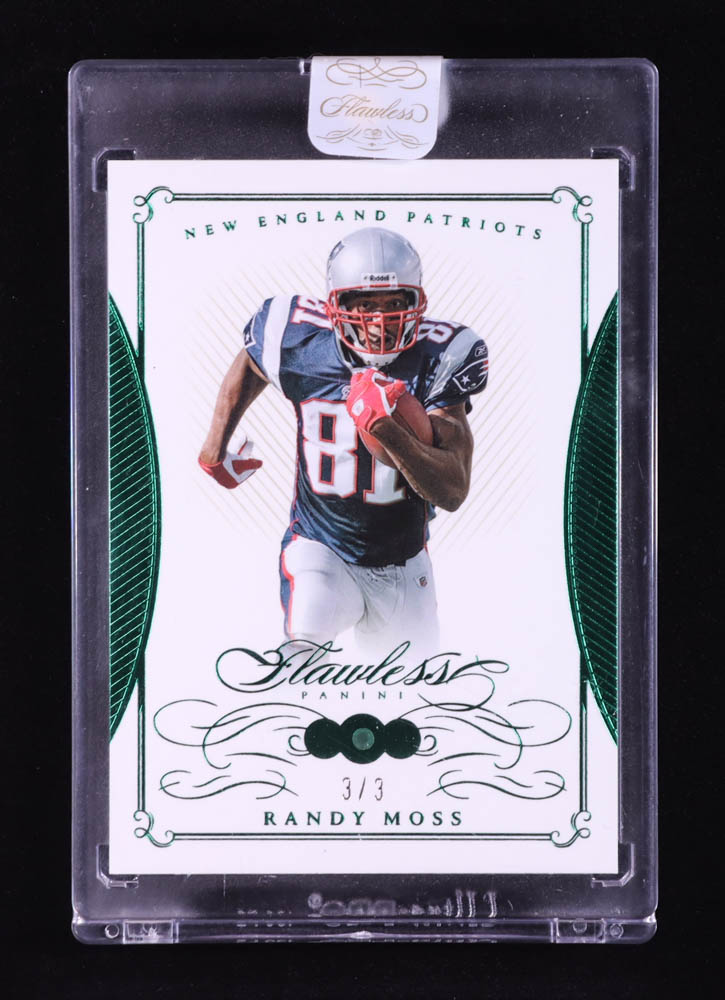 Randy Moss 2024 Panini Flawless Anniversary Emerald #16 #3/3 at PristineAuction.com Randy Moss 2024 Panini Flawless Anniversary Emerald #16 #3/3 at PristineAuction.com